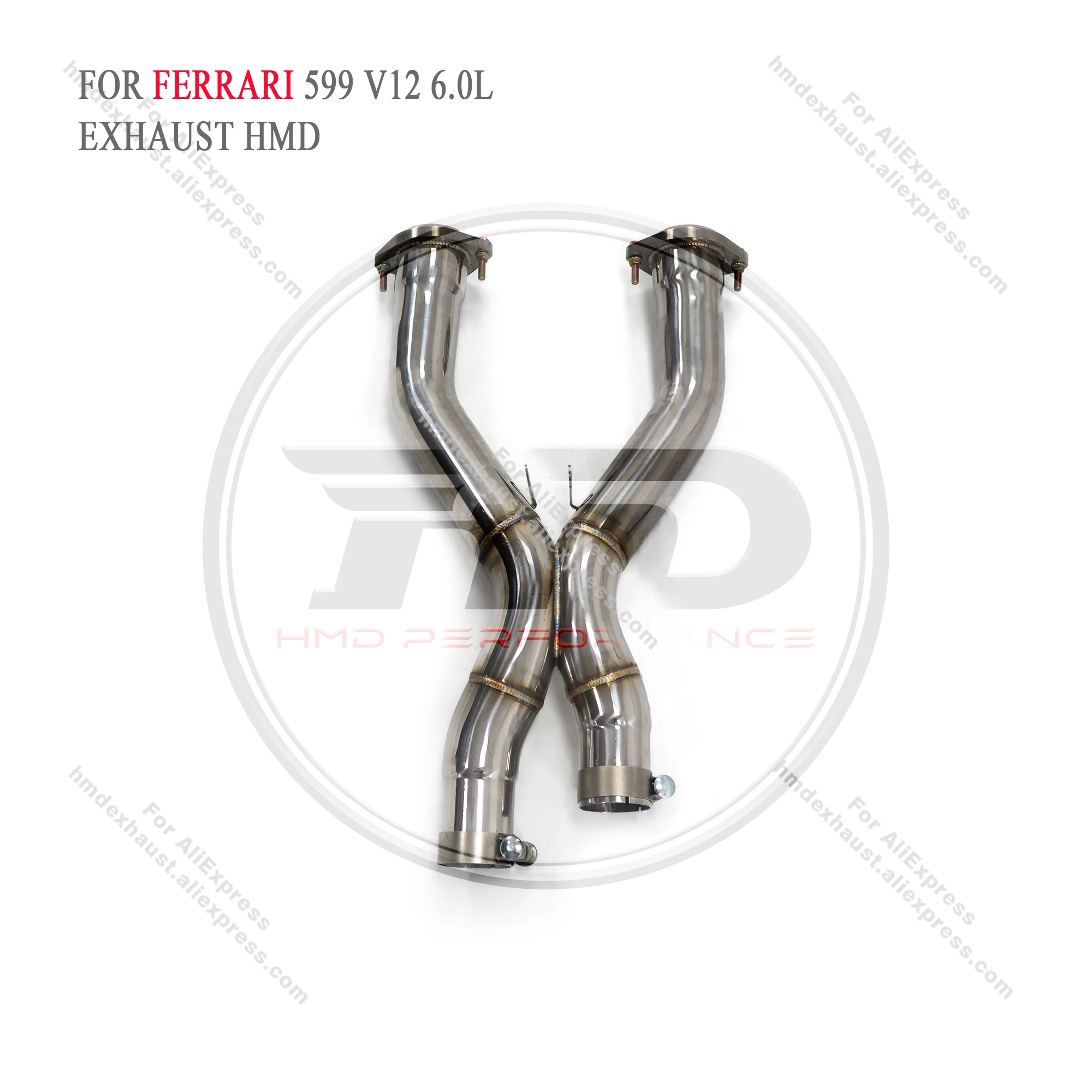 HMD Лидер продаж, выхлопная система, средняя труба из нержавеющей стали для Ferrari 599 V12 6,0 л X Tube