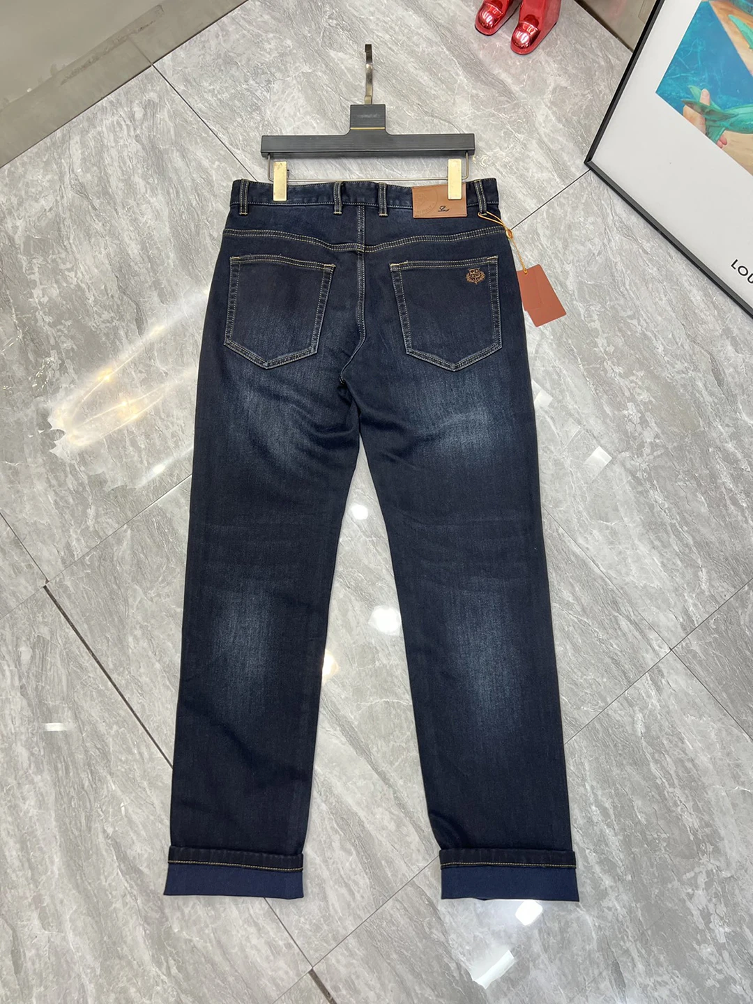 BLLIYOSS Jeans Men New  Old Money New Rich Recommended size 29-38 Straight long pants Customized leather Label High Quality