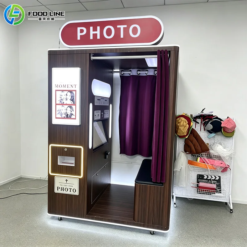 Shopping Mall Touch Screen Self Service Digital Selfie Commercial Photo Booth Machine Customized