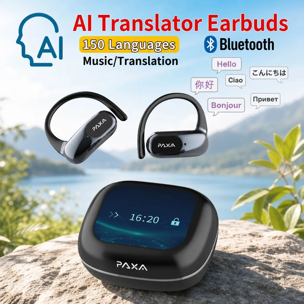 

PAXA OpenAirUltra AI Real-Time 3-in-1 Translator Earbuds 145 Languages Bluetooth 5.4