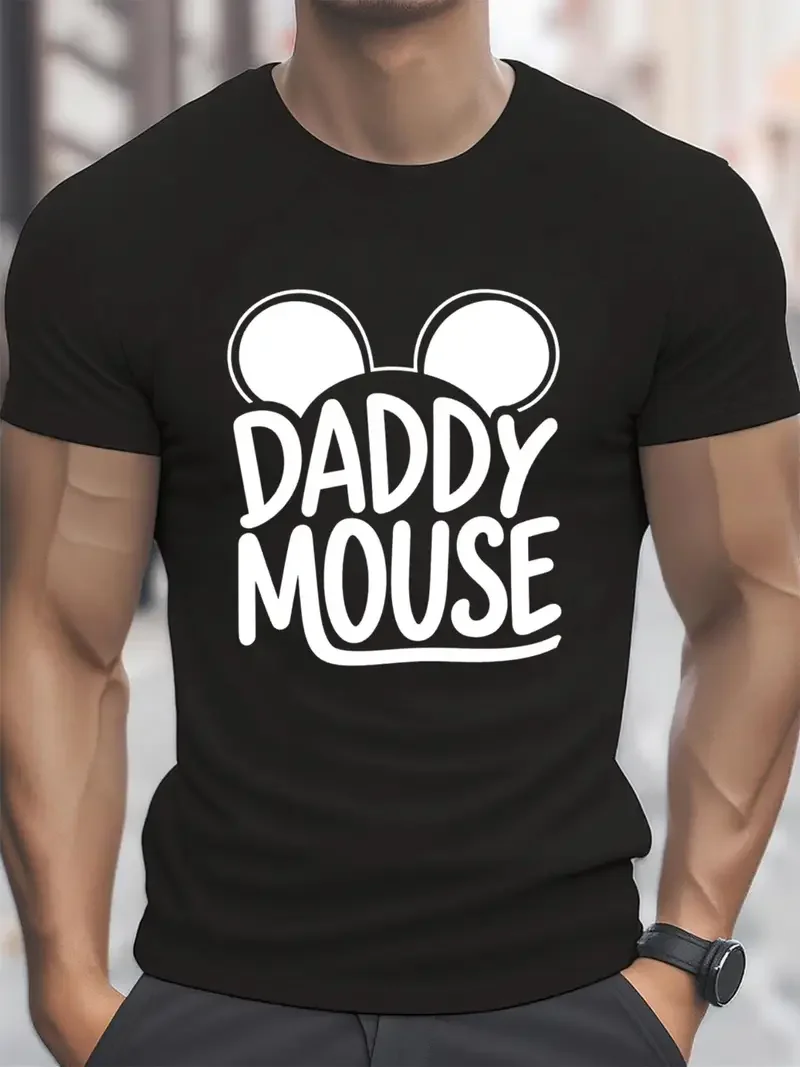 

Disney Mickey Mouse Best Dad Ever 2025 T Shirt Short Sleeves Men's Summer Cotton Unisex Oversized Tee Father's Day Birthday Gift