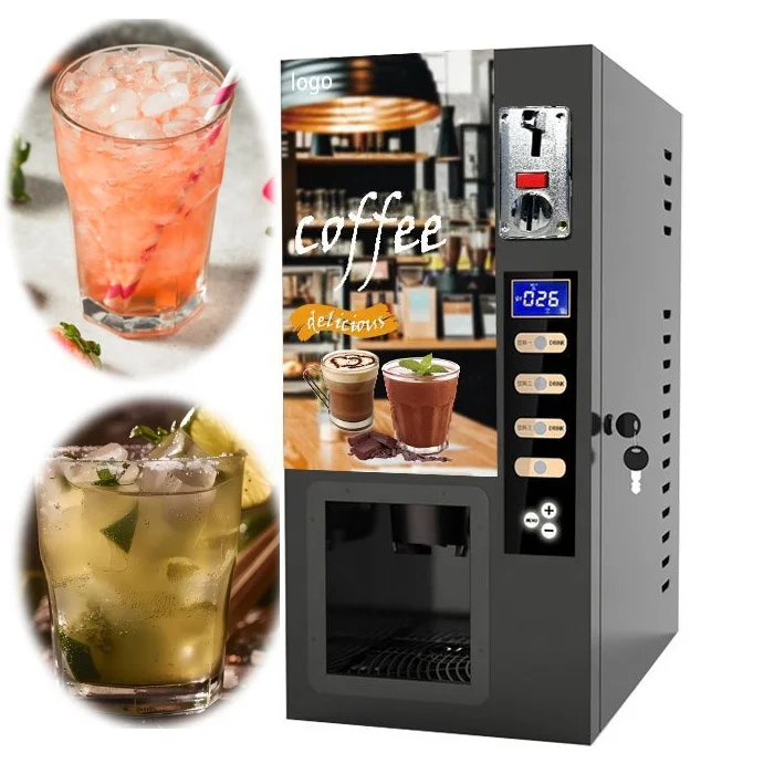 Professional Fully Automatic Espresso Coffee Vending Machine Smart Electric Cafe Vending Hot Public Touch Screen