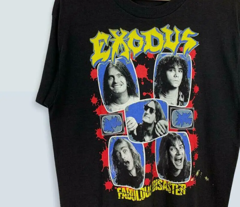 Vintage Members Of EXODUS Band Cotton Black All Size T Shirt AA1502