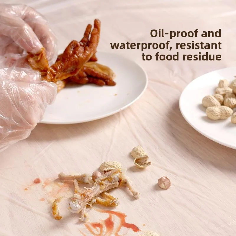 Disposable Plastic Tablecloth Thickened Waterproof Oil-resistant Rectangular round Tablecloth for Dining Waterproof Oil-proof...