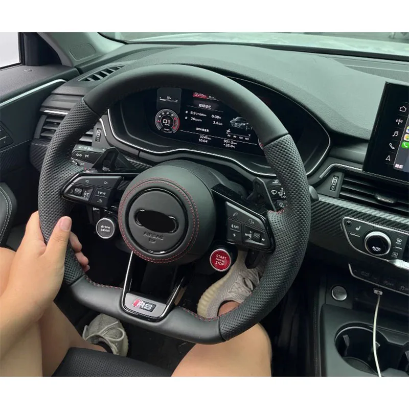 R8 with start button steering wheel fit for All Audi car model A3 A4 A5 A6 A7 A8 Q3 Q5 Q7 Q8 TT R8 Steering wheel R8 style