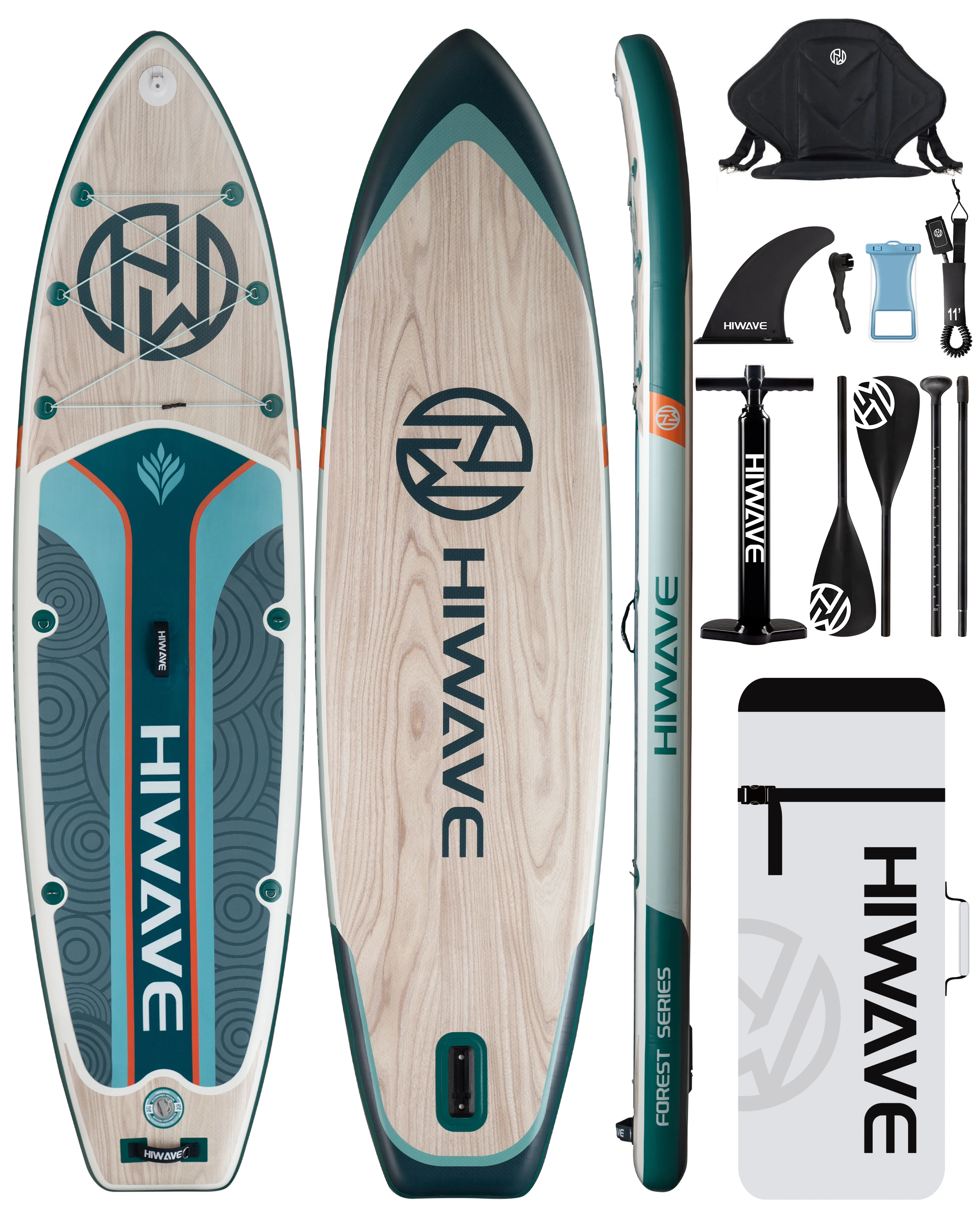 

HIWAVE Adult Stand Up Extra Wide Inflatable Sub Surf Paddle Board 11'*34''*6'' Sup Board Kayak Fishing Swimming Outdoor Game