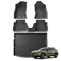 for Subaru Crosstrek 2024 TPE 3D Car Floor Mats Cargo Liner Trunk Pad All Weather Waterproof Black Left Rudder
