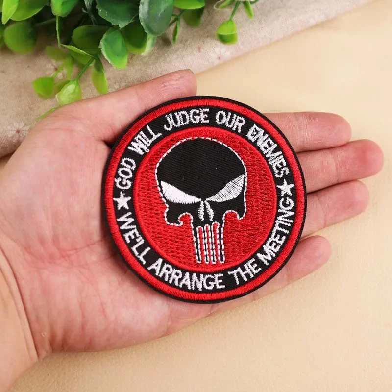 SKULL PATCH Embroidery Decorative PatchesMilitary Tactical Badge Ironing Uniform Patch for Clothing Backpack