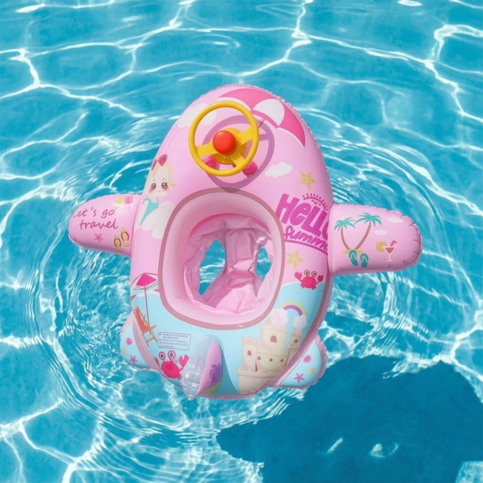Airplane Inflatable Toddler Pool Buoy Sturdy Airplane Pool Buoy Floatie Fun Toy Comfortable for Toddlers