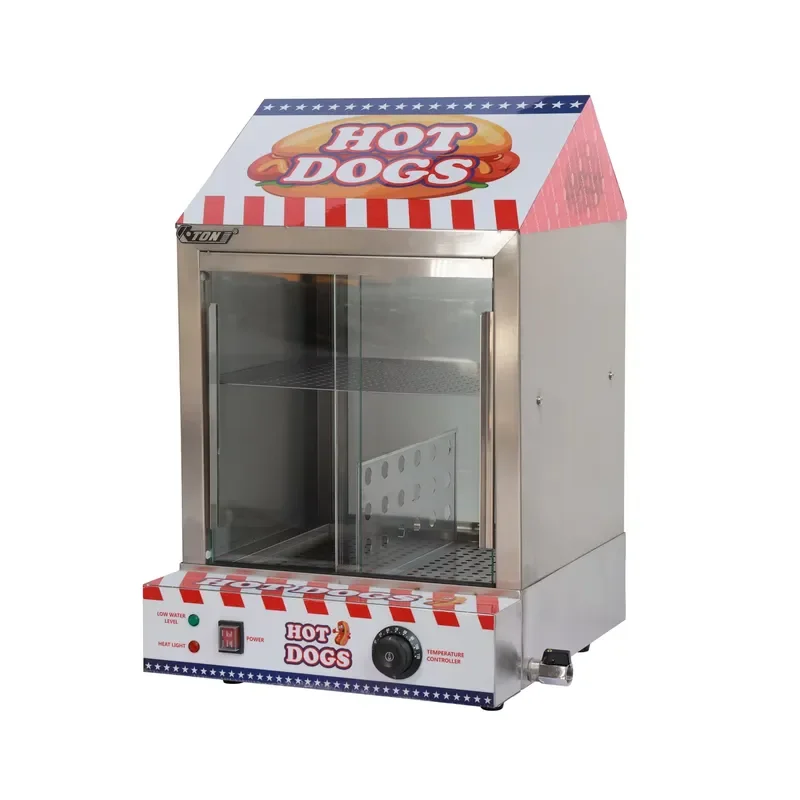 Electric Hot Dog Steamer Commercial Bun Warmer Display Case Bread Heating Machine for Sausage Roll Shop Equipment Factory