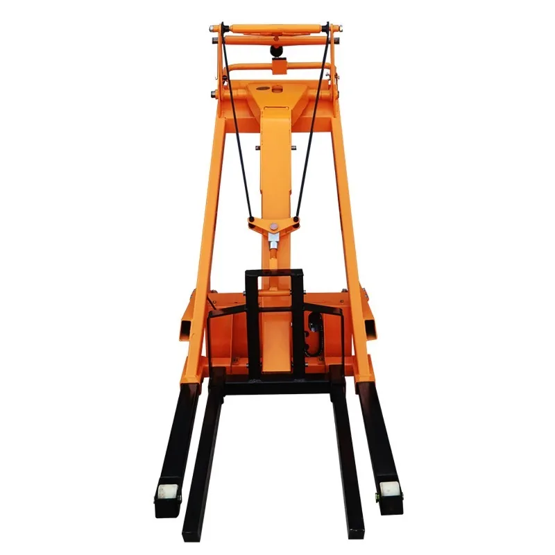 Portable crank arm forklift Electric manual loading and unloading trolley Lifting hydraulic lifting forklift Small
