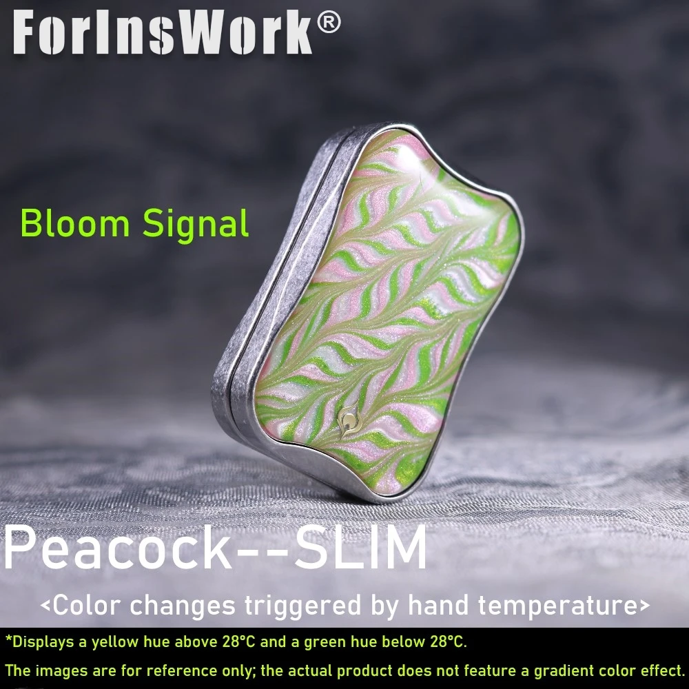Peacock SLIM Bloom Signal Color Changes Triggered By Hand Temperature Unlimited Fidget Pushing Slider Desk Toys