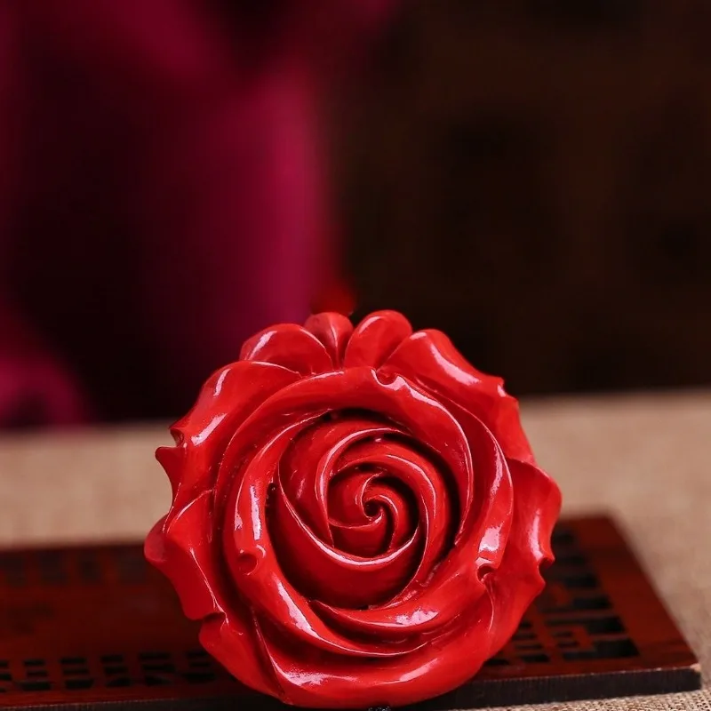 

High-Content Boutique Red Sand Rose Pendant Cinnabar Soothing Nerves and Meditation