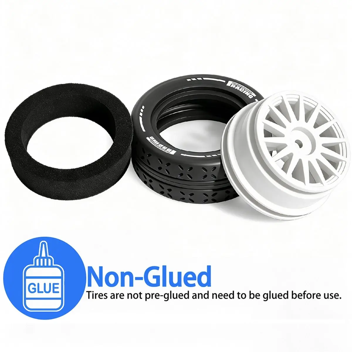 (A30I] Universal 70mm Model 2.7"RC Crawler Tyres Non-Slip Mud Sligers Tires Heavy Duty Rubber Tires for 1/10 RC 10303 Black