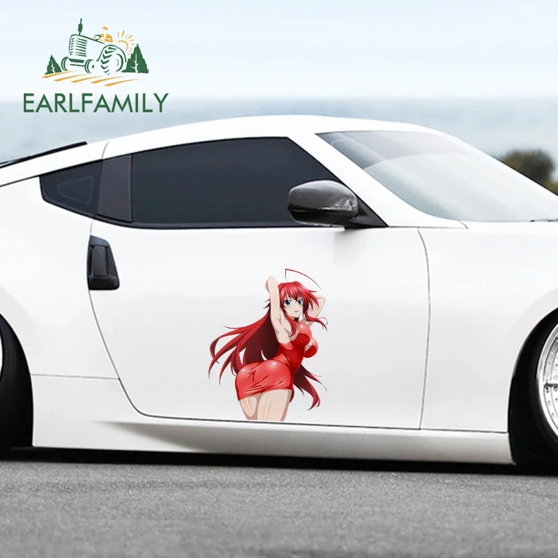 EARLFAMILY 43cm X 33.4cm Slap Ass Rias Gremory Anime Car Accessoires Stickers Caravan Waterproof Decal Sunscreen Windows Decor