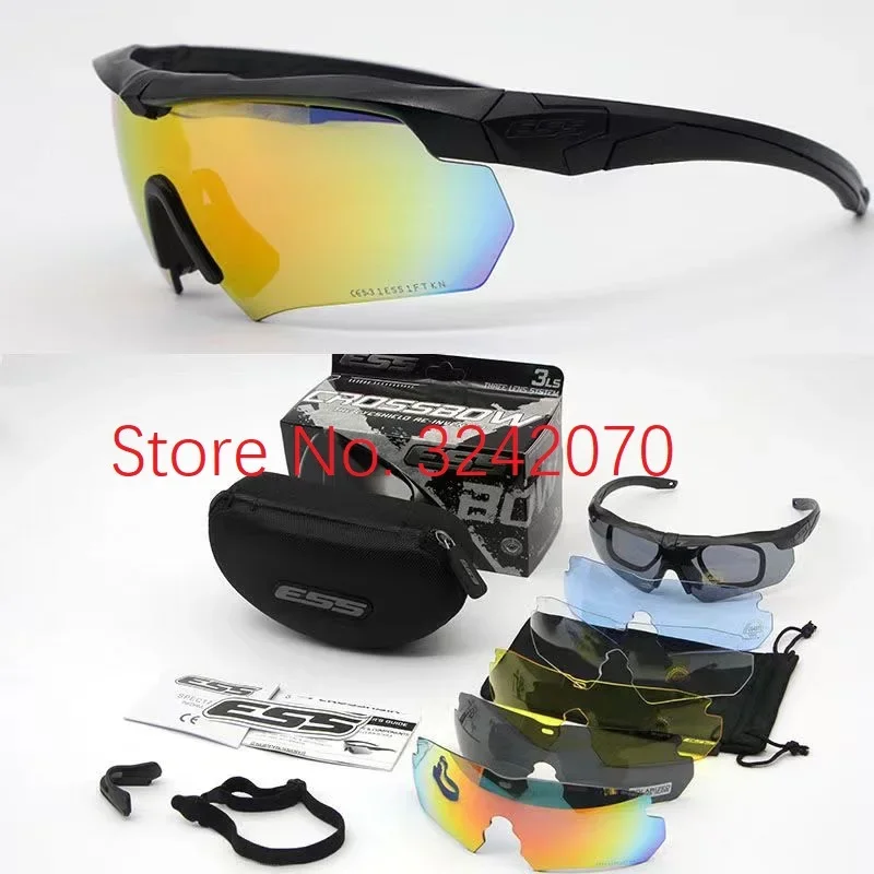 

E-S-S Crossbow Tactical Glasses Military Fan Shooting Bulletproof Goggles Outdoor Sports Windproof Mirror