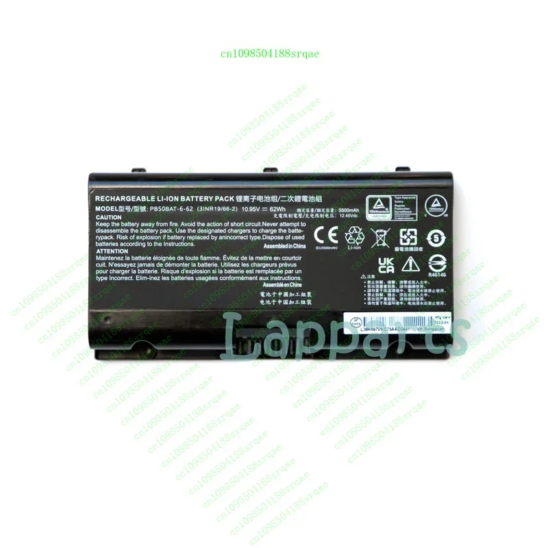 

PB50BAT-6 PB50BAT-6-62 Genuine Battery for Clevo PB51RF-G PB70EF-G PB71EF-G 1720%100 test