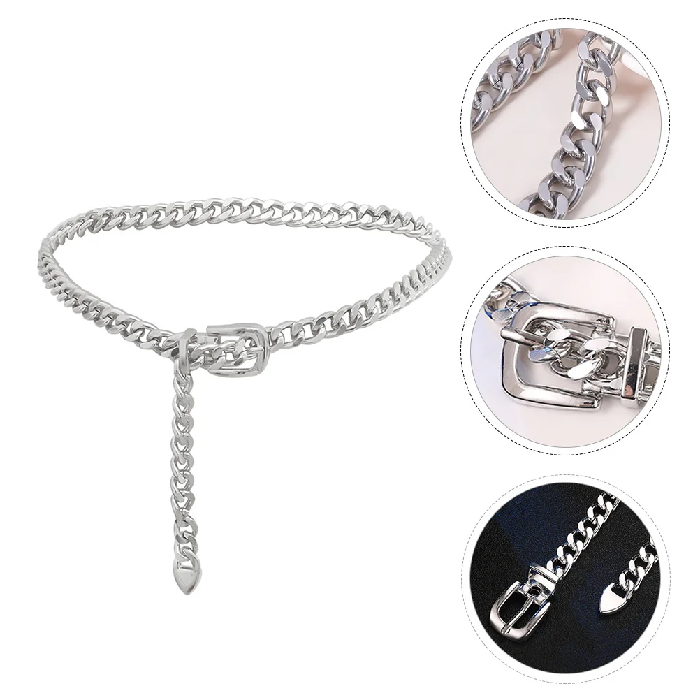 

1pc Aluminum Waist Belt Metal Chain Durable Punk Style Universal Decorative Accessories for Dresses Pants Beach Wear Summer