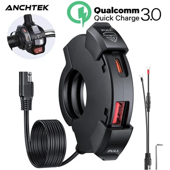 Antek 12v אופנוע חדש USB מטען מהיר עמיד למים שקע עם יציאת טלפון נייד סוג c