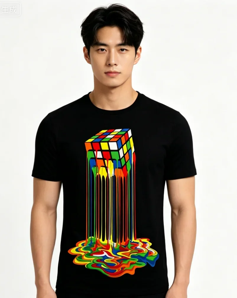 Men'S T-Shirt with A Retro 3D Print in Vibrant Colors Featuring A Stylish and Casual Hip-Hop Streetwear Design T-Shirts