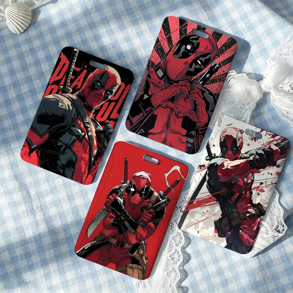 Cool D-Deadpools 1 Porta Tarjetas, Caja de Almacenamiento de Tarjetas de Cuero, Llavero, Porta Etiquetas de Acceso, Porta Tarjetas de Identificación, Llavero