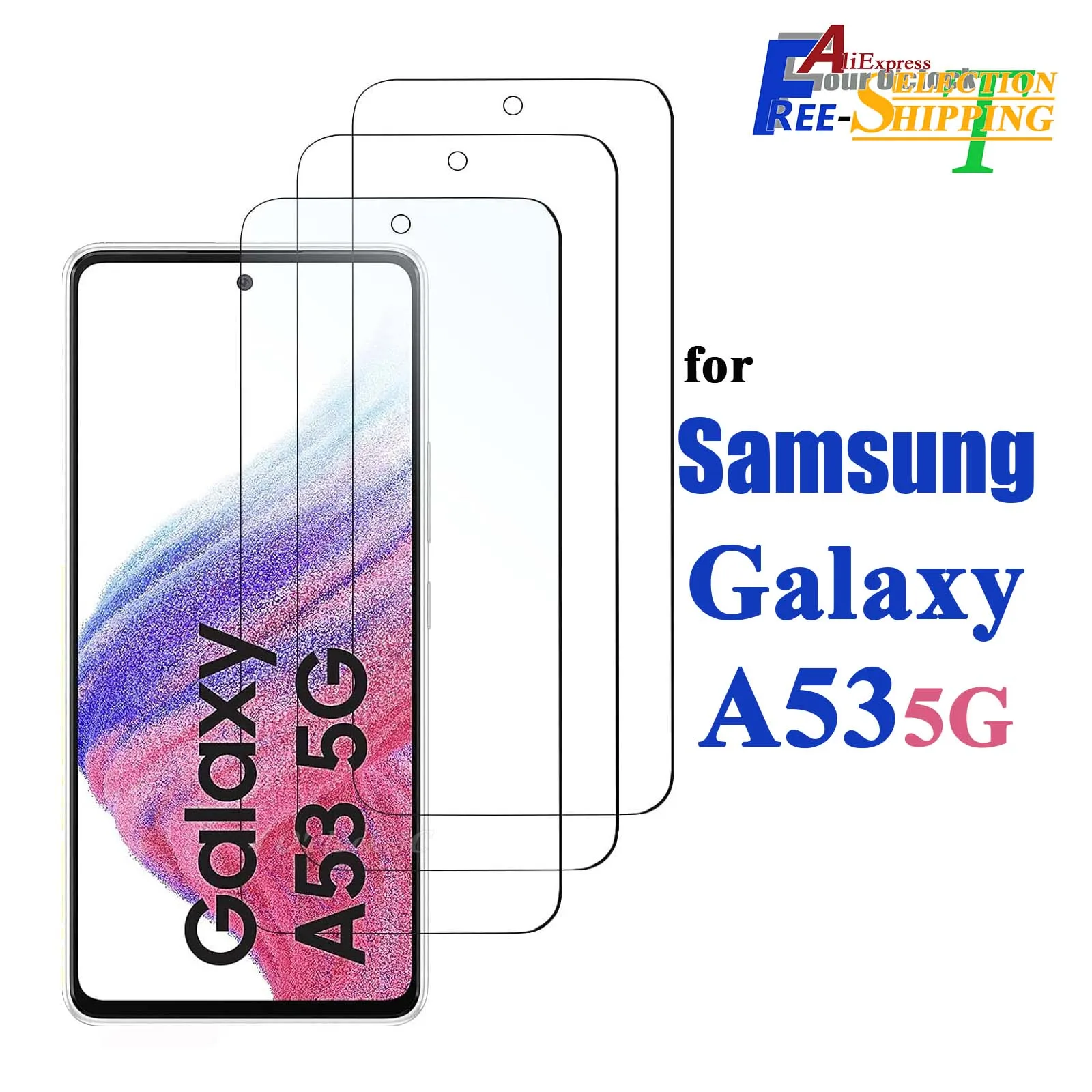 

For Samsung Galaxy A53 5G 6.5 inch Screen Protector Tempered Glass Crystal Mica 9H Protective HD Clear Transparent Anti Scratch