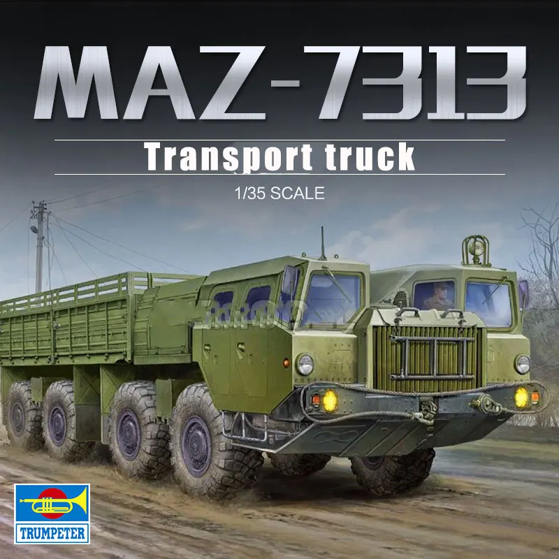 

Trumpeter Assembled Truck Model Kit 01050 MAZ-7313 Heavy Transport Truck 1/35