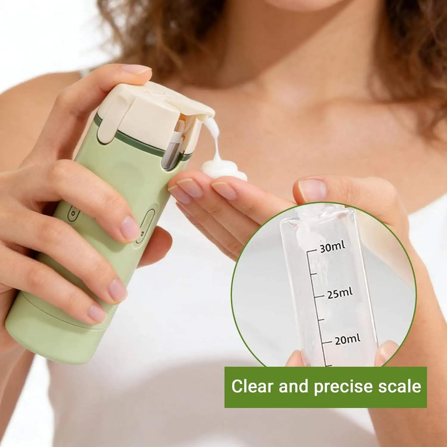 4-in-1 Emulsion Dispenser Bottle, Travel Bottle, Minimalist with Labels, Travel Dispenser Bottle, Toiletry Container