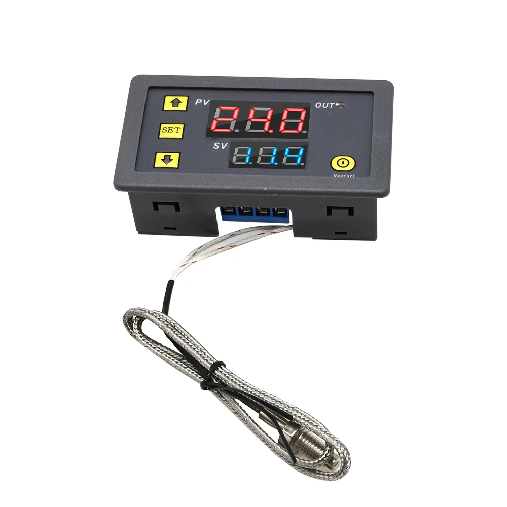 W3230 AC 110-220V Probe Line Digital Temperature Control of K Style LED Display Thermostat Heat/Cooling Control Instrument