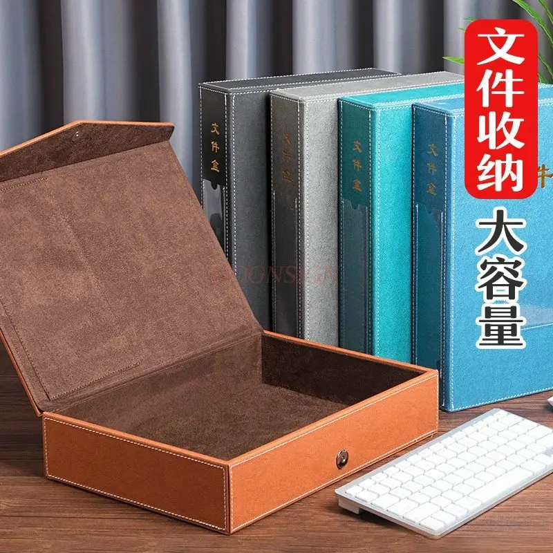 1pcs Thickened archive box, large capacity file storage box, data archive box, concealed buckle vertical sorting and summarizing