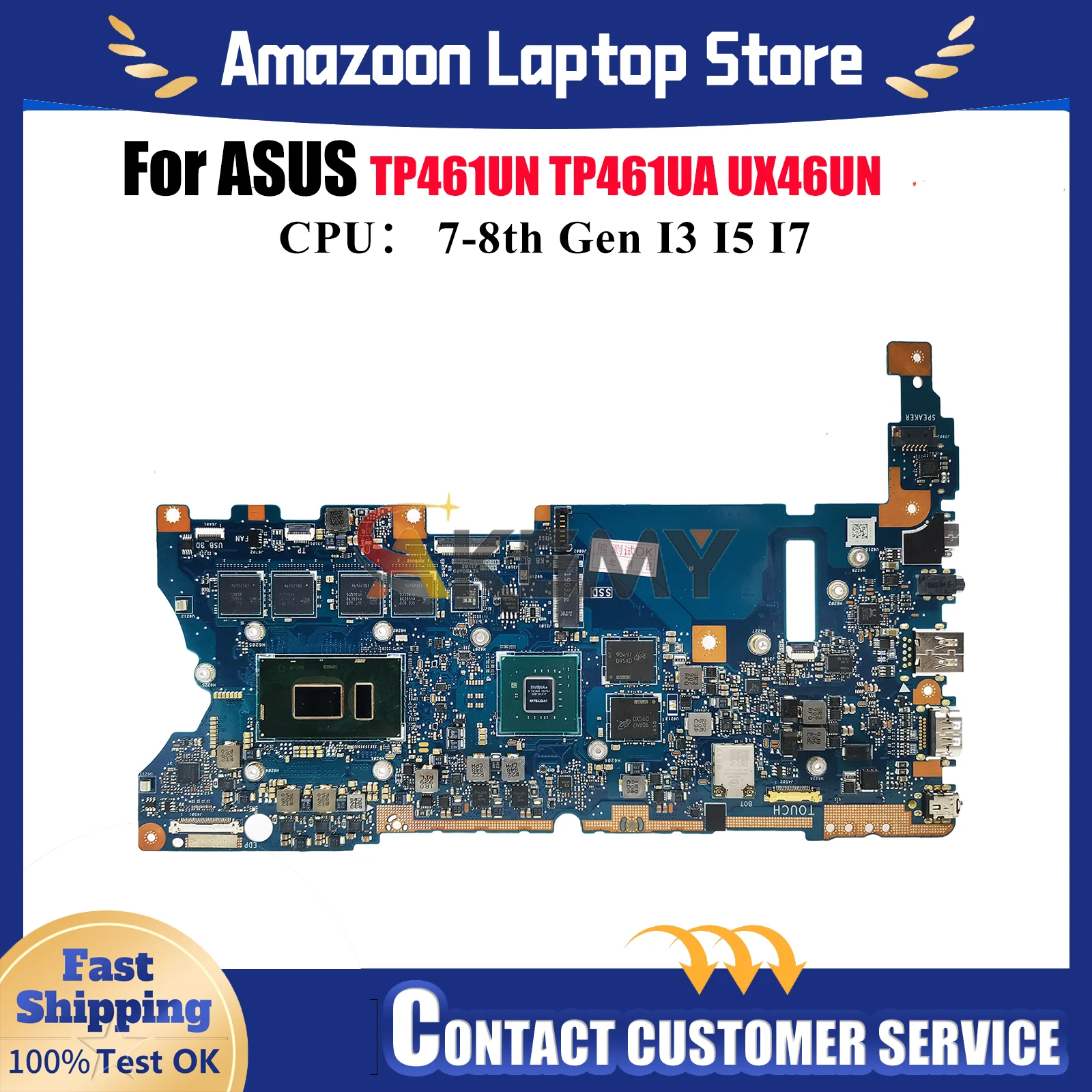 

UX461UN Laptop Motherboard For ASUS ZenBook UX46UN TP461UN TP461UA UX461 Notebook Mainboard With I3 I5 I7 CPU 100% tests OK stk