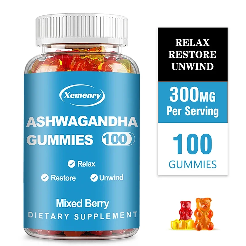 

Ashwagandha Gummies - Relieve Stress, Improve Sleep, Improve Energy and Endurance, Muscle Mass, Boost Immunity
