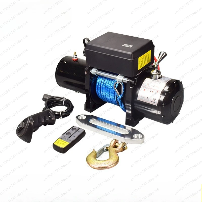 Electric winch 12v vehicle small crane 24v electric hoist hoist off-road car traction self-rescue trailer winch