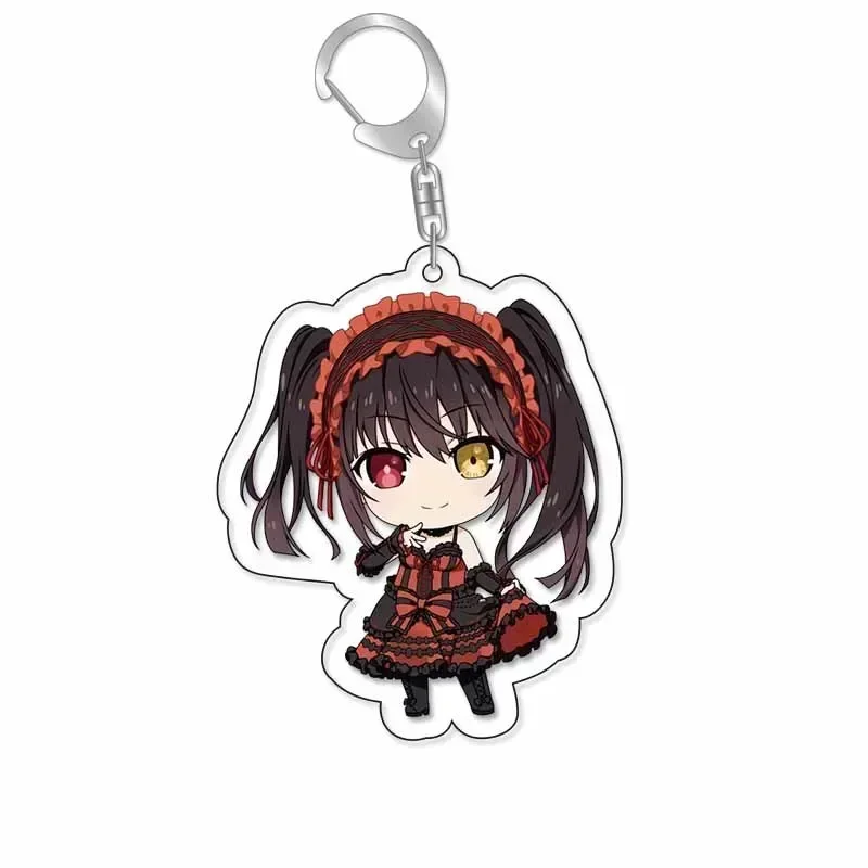 Date A Live Itsuka Shido Yatogami Tohka Tokisaki Anime Keychain Cute Cartoon Keyrings Bag Tag Cos Accessory Baji Decoration
