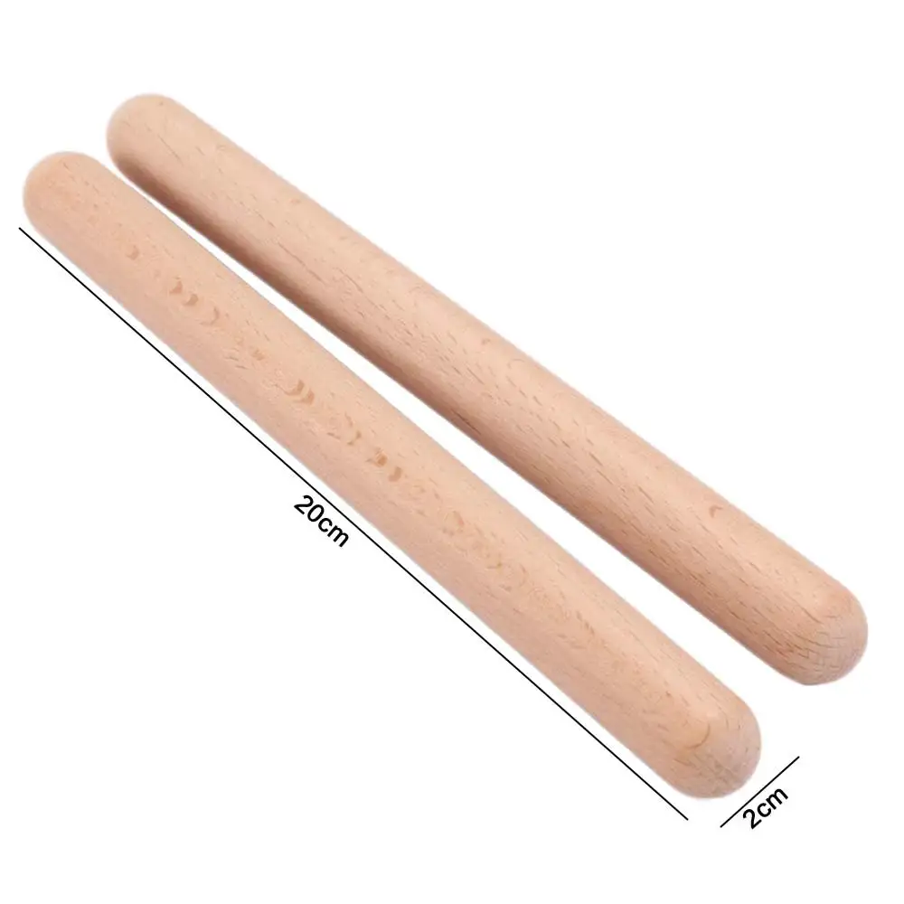 Children Claves Percussion Instrument Rhythm Learning Wood Color Musical Beating Drum Sticks Rhythm Sticks Musical