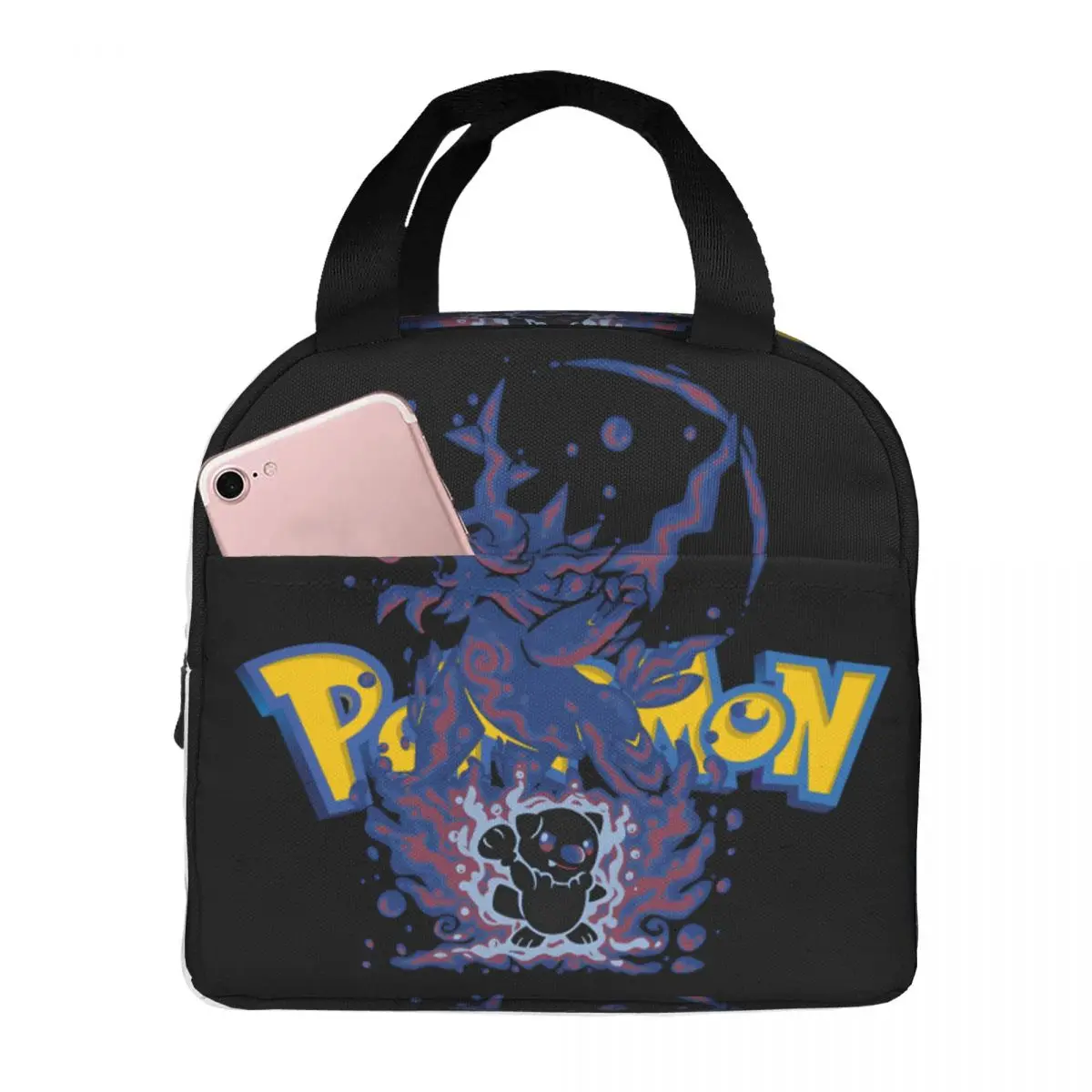 Ladies Lunch Box Bag Silhouette Dark Otter Evolution New Pokemon Aluminum Foil InsulationHand BagOffice