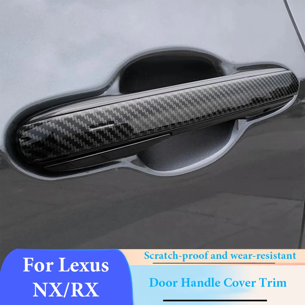 

2PCS ABS Bright black/Carbon fiber Car Interior Door Handles For Lexus RX350 RX450H NX260 NX400H Car Accessories