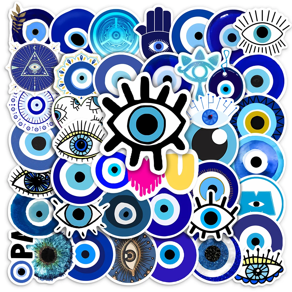 10/25/50Pcs Turkish Evil Eye Graffiti Stickers Waterproof PVC Scrapbooking Material for Notebooks Laptop Luggage Guitar Kids Toy