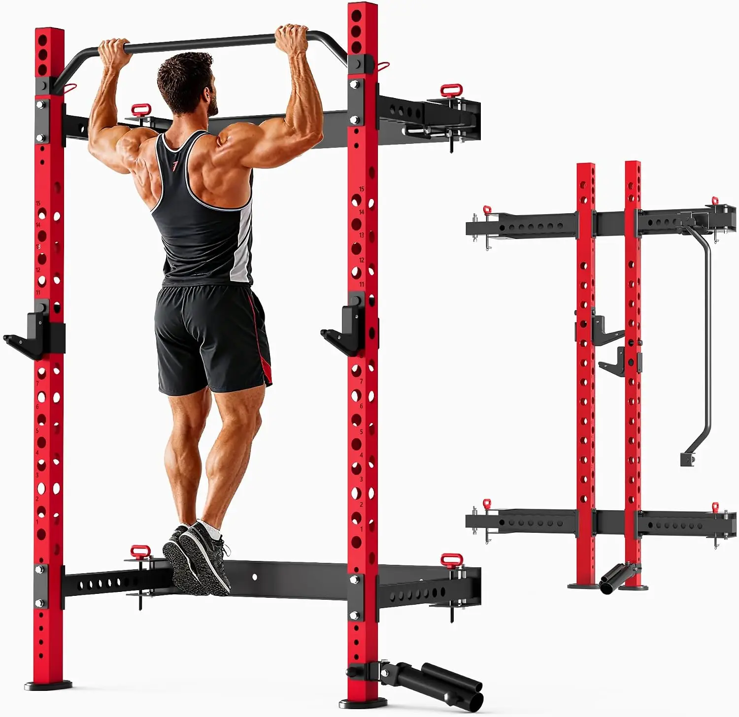 Folding Wall-Mounted Squat Rack, 2