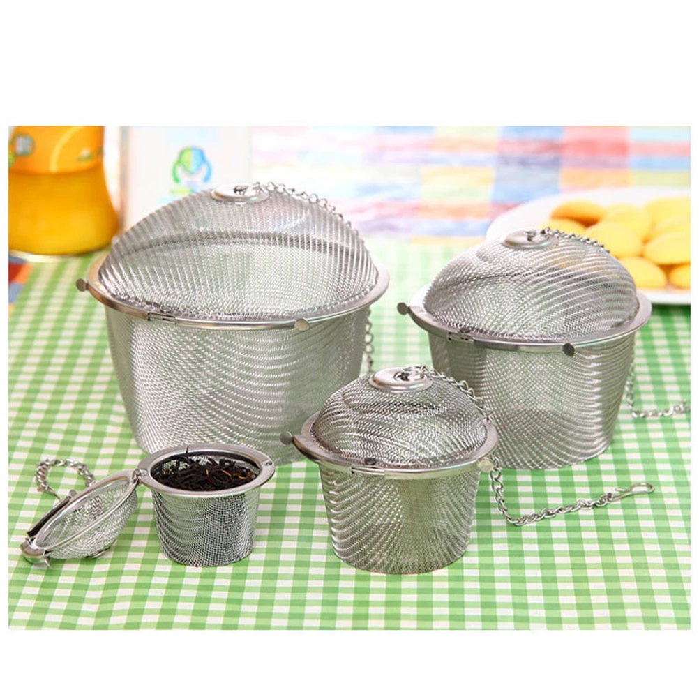 

Tea Infuser Mesh Strainer Stainless Steel Loose Leaf Filter Hot Steeper Easy Clean Extended Chain Hook Full Tea Herbal Coffee