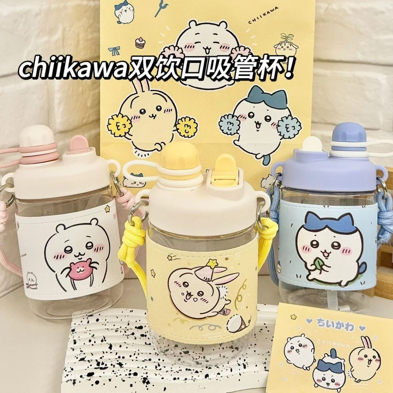 Kawaii Miniso Chiikawa Hachiware Usagi Cartoon Water Cup Plastic Cup High Temperature Resistant Children's Water Bottle Gift