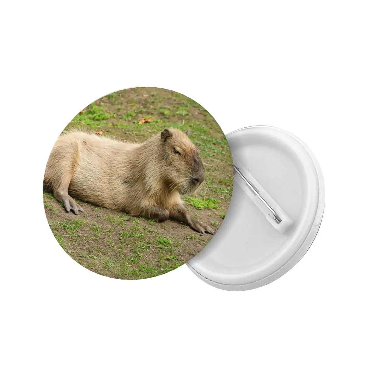 Just Chilled Capybara Soft Button Pin Custom Creative Animal Pet Pinback Badge Brooch Friends Gift