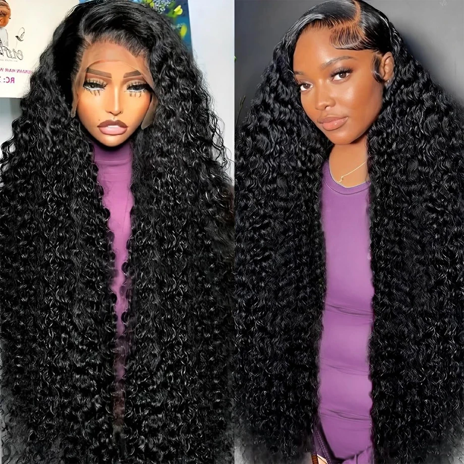 

13x4 Transparent Lace Frontal Human Hair Wigs Brazilian 30 Inch Kinky Curly 4x4 Closure Wig 200%