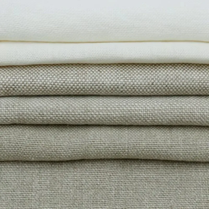 Breathable Organic Richly Textured Upholstery 100% Linen Fabric for Curtain Sofa Pillow Cover Furniture Bag