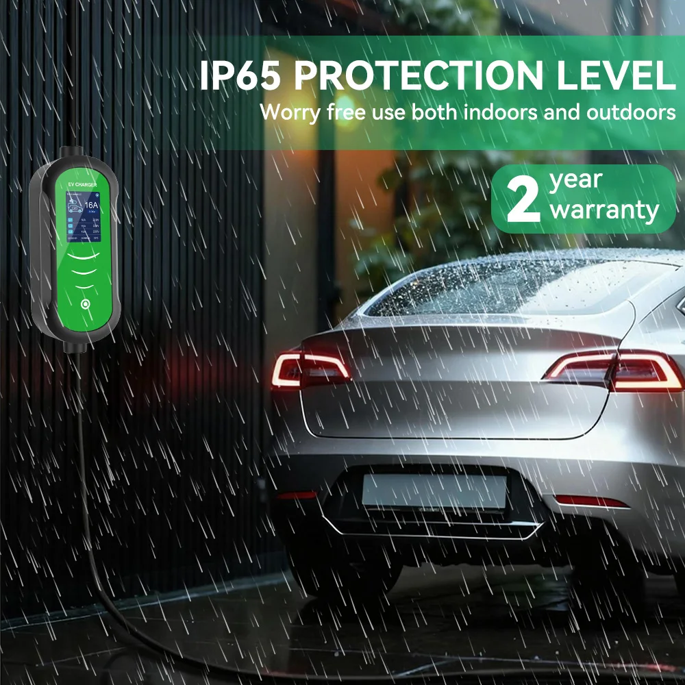 IPENGEN Typ2 11KW EV-Ladegerät Tragbar 5M Kabel 16A 3-Phasen IEC 62196-2 EVSE Ladebox Einstellbarer Strom Verzögerbare Ladewelle – Detail 6