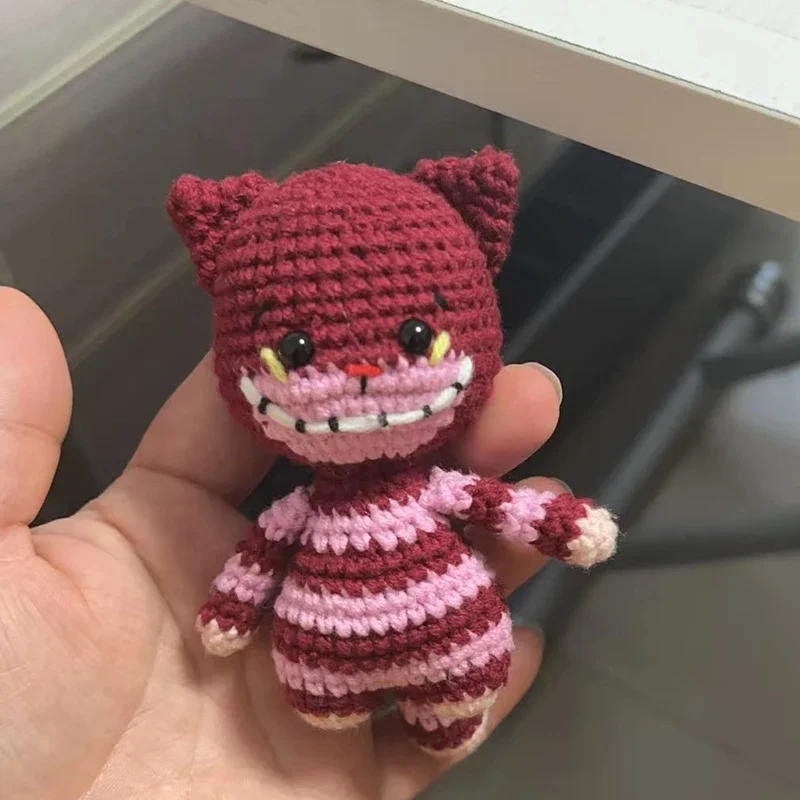 ongeveer 18 cm Mooie handgemaakte beer pop gehaakt speelgoed cadeau, wol gebreide pop verjaardagscadeau voor kinderen (afgewerkt product, niet-het-zelf)