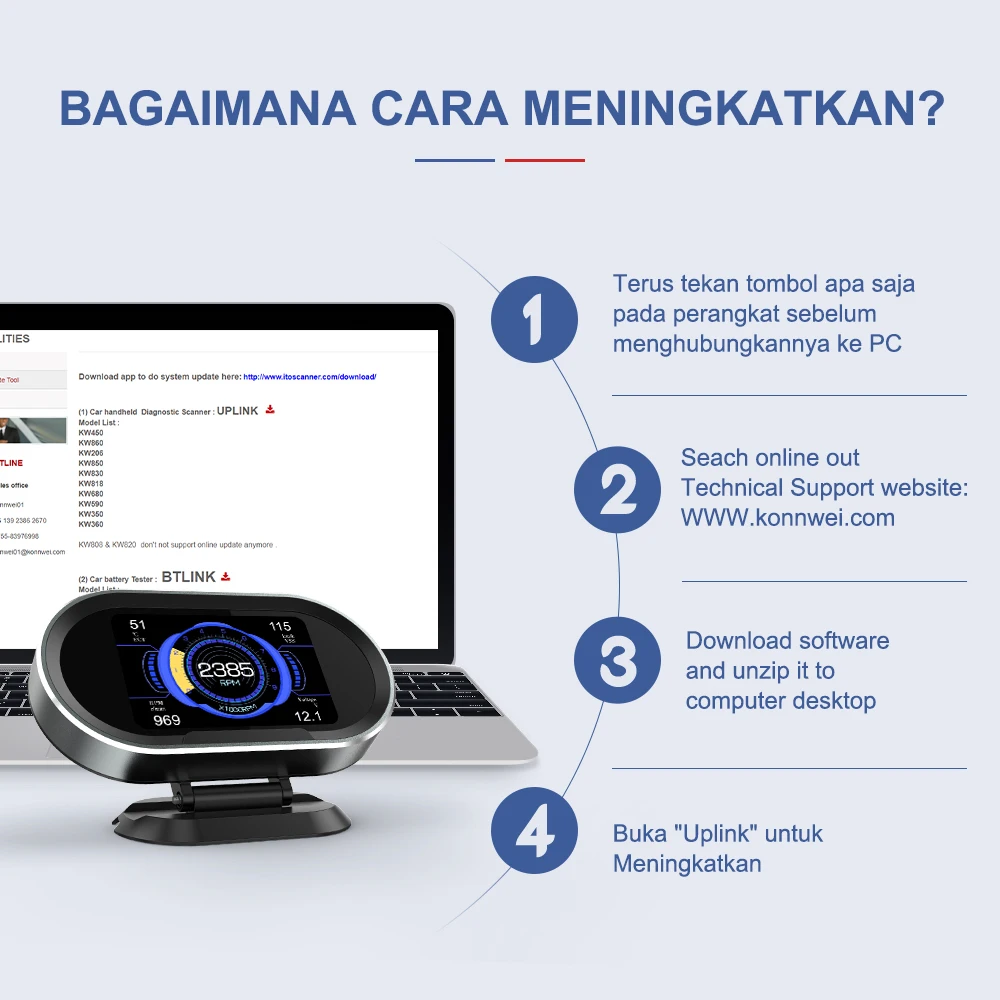 KONNWEI KW206 OBD 2 Scanner Car On-Board Computer Auto Digital Computer Display OBD 2 Scanner Fuel Consumption Water Temper