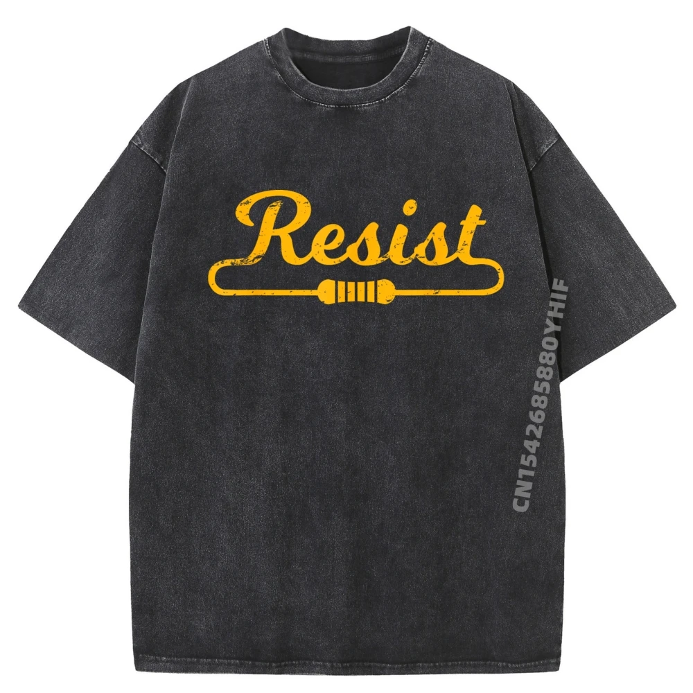 

Mens Printed Tees Resist Idea For Electrical Engineers Clothing Graphic T Shirt Homme Streetwear Washed Clothes