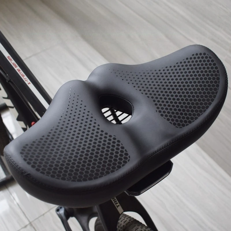 Extra-Wide Bike Seat, Thickened Waterproof Bicycle Saddle for Mountain Road Electric Folding Bike, Soft Shock Absorbing Cushion