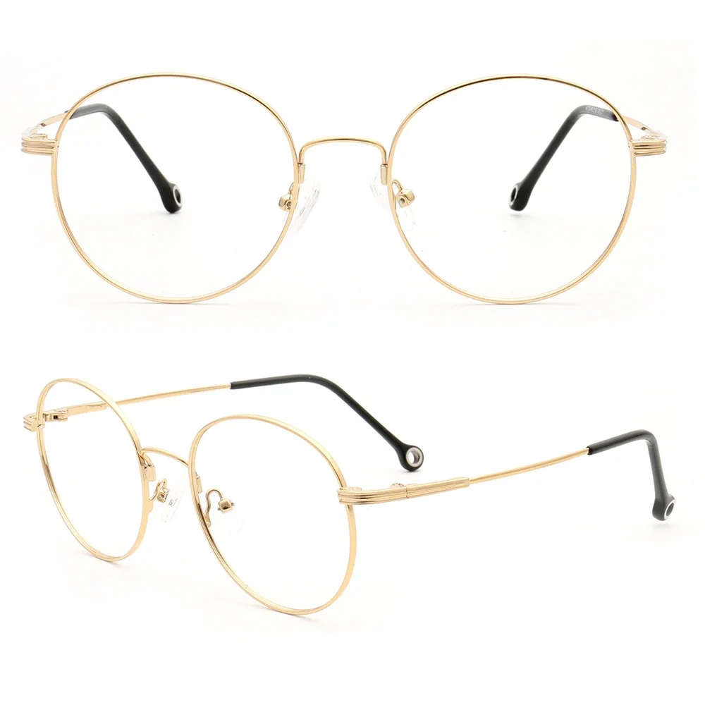 

Round Men Memory Metal Glasses Frames Optical Eyeglasses Frames Women Flexible Bendable Lightweight Gold Spectacles Classic